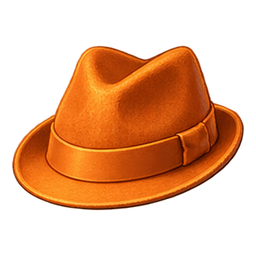 Fedora orange — Spiel-Icon · Referenzgrafik